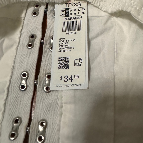 Garage XS white bustier top - Picture 3 of 3